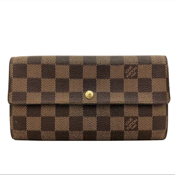 Louis Vuitton Damier Porte Feuille Sarah Long Bifold Wallet - Picture 1 of 8